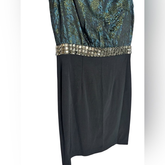 Bianca Niro Elegant Black Multi-print Jewel Embellished Sleeveless Dress Size P - Picture 2 of 12